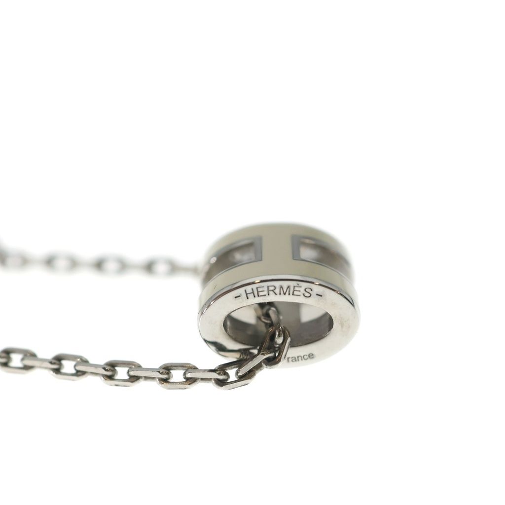 Hermes Pop Mini Necklace Pendant Chain Silver White — view 5