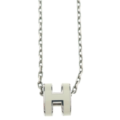 Hermes Pop Mini Necklace Pendant Chain Silver White — view 3