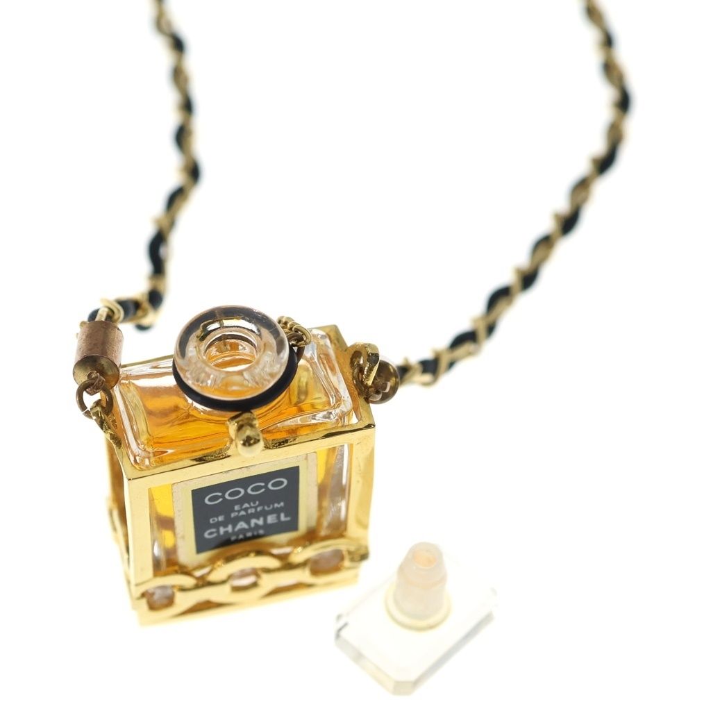 Chanel Perfume Bottle Chain Necklace Pendant Gold Black — view 6