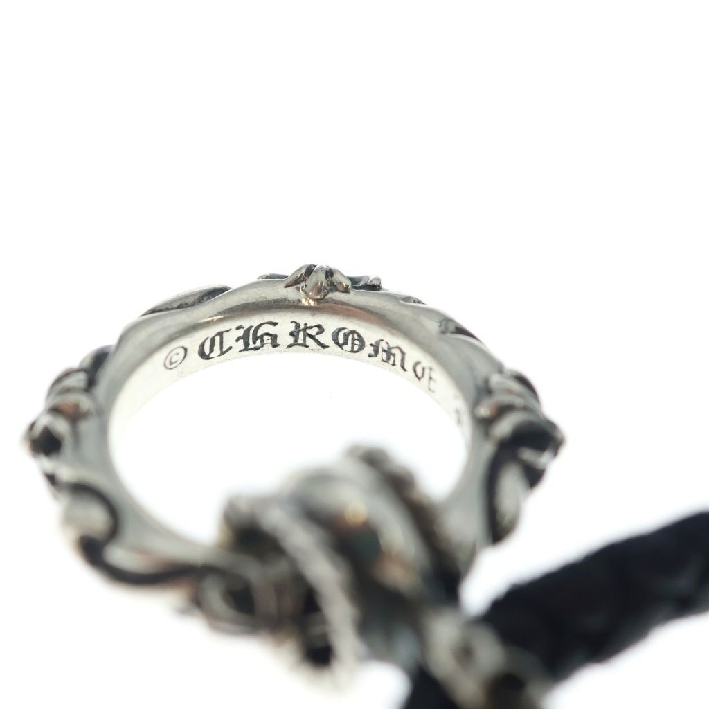 Chrome Hearts Ewlp Sbtband Sbt Band Leather Braid Necklace Black Silver — view 5