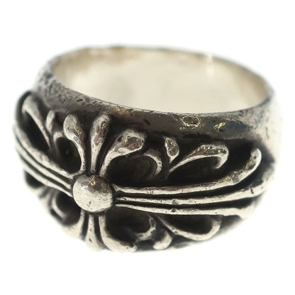 Chrome Hearts Flrl Crs Floral Cross Ring Silver