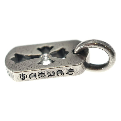 Chrome Hearts DT Tny CO Crs Tiny Cutout Cross Dog Tag 1 Diamond Charm Necklace — view 3