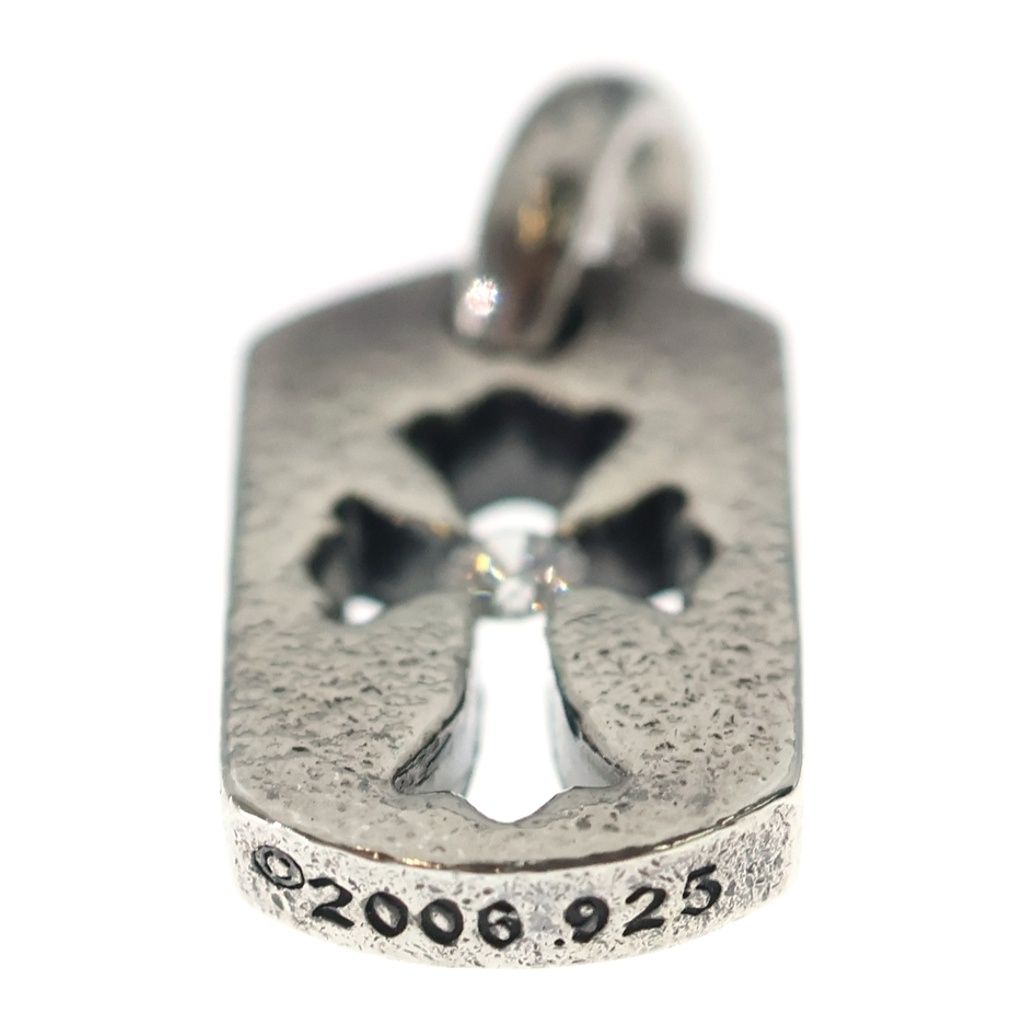 Chrome Hearts DT Tny CO Crs Tiny Cutout Cross Dog Tag 1 Diamond Charm Necklace — view 5