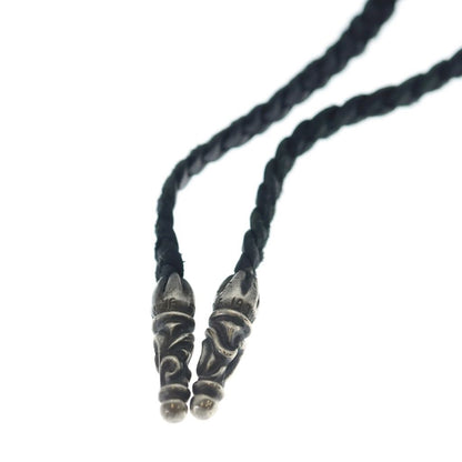 Chrome Hearts Dbl CH Prs Double CH Plus Pendant Top Leather Braid Silver — view 4