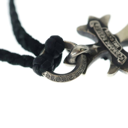 Chrome Hearts Dbl CH Prs Double CH Plus Pendant Top Leather Braid Silver — view 6