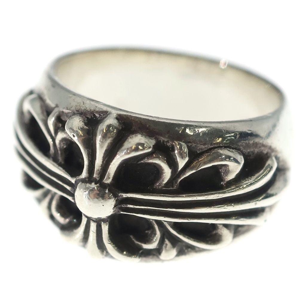 Chrome Hearts Flrl Crs Floral Cross Ring Silver