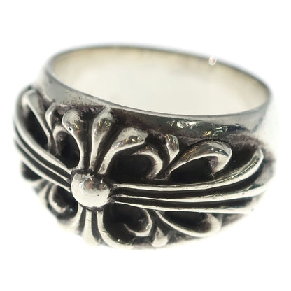 Chrome Hearts Flrl Crs Floral Cross Ring Silver