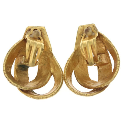Hermes Ribbon Drop Earrings Gold — view 2