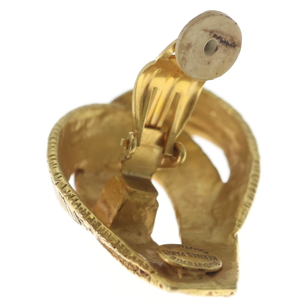 Hermes Ribbon Drop Earrings Gold — view 5
