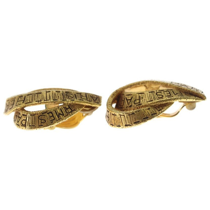 Hermes Ribbon Drop Earrings Gold — view 3