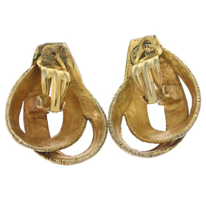 Hermes Ribbon Drop Earrings Gold — view 2