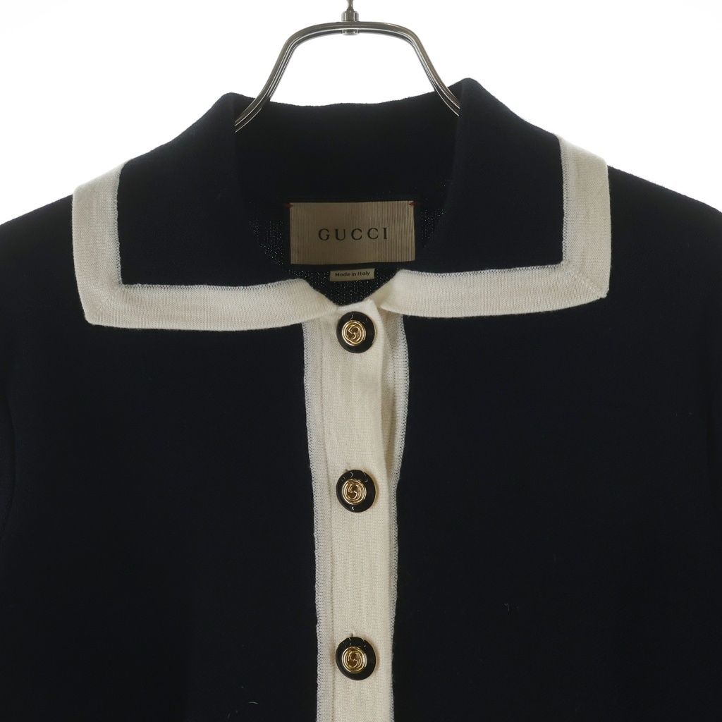 Gucci GG Pique Knit Dress Black Ivory — view 3