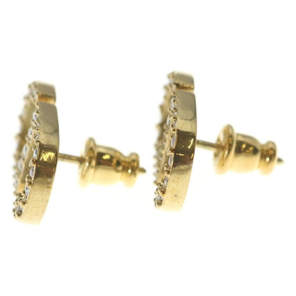 Dior Petit CD Stud Earrings Logo Run Stone Gold — view 3