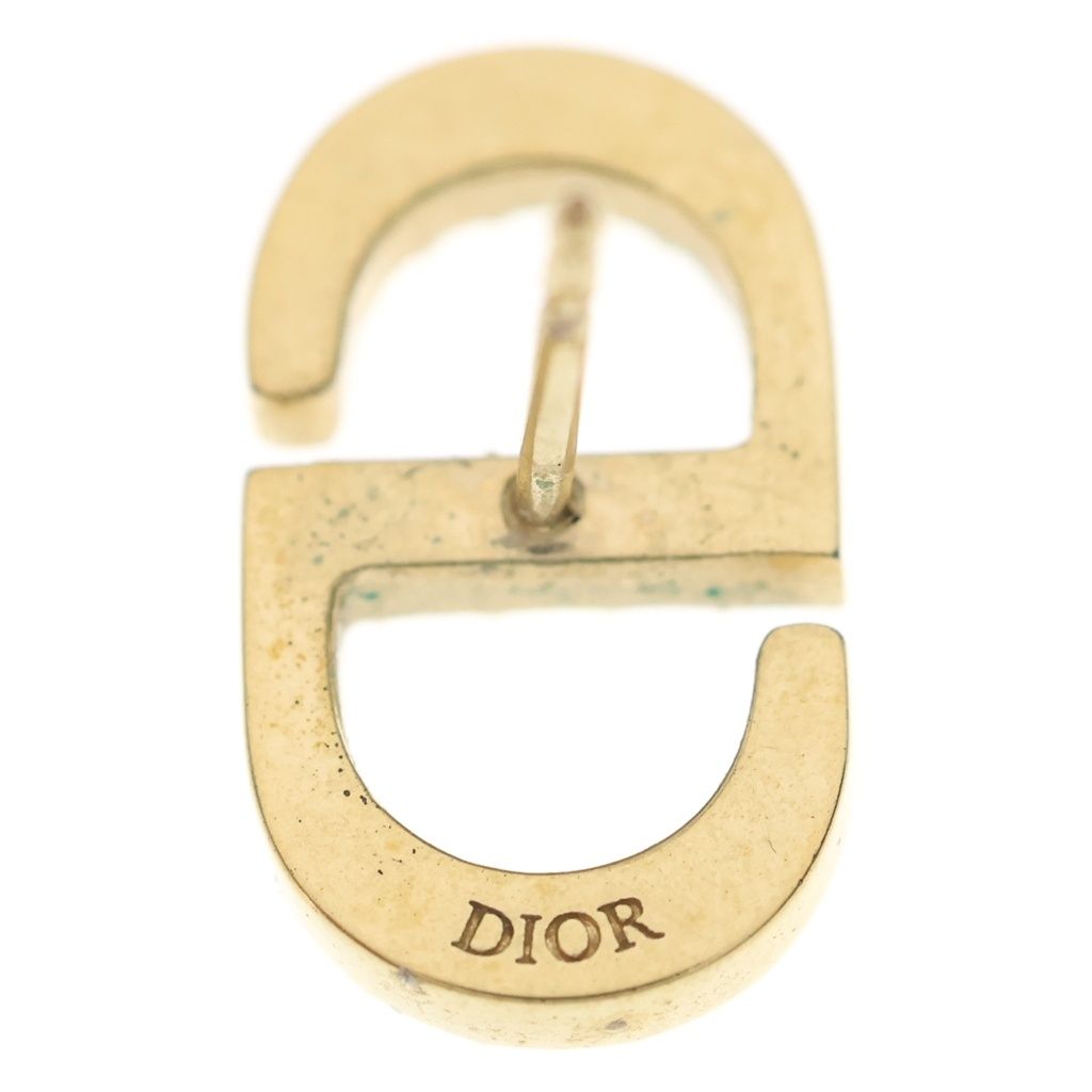 Dior Petit CD Stud Earrings Logo Run Stone Gold — view 6