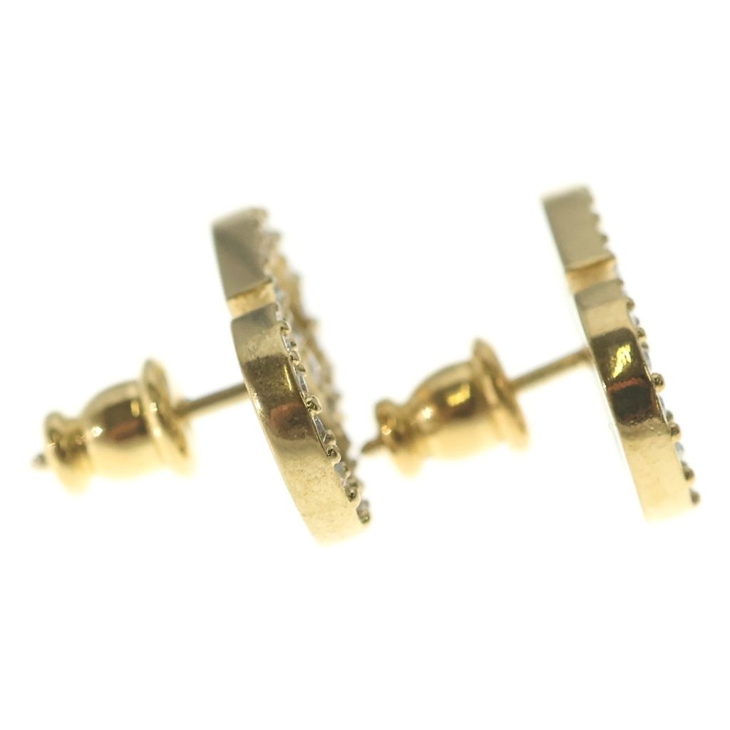 Dior Petit CD Stud Earrings Logo Run Stone Gold — view 4