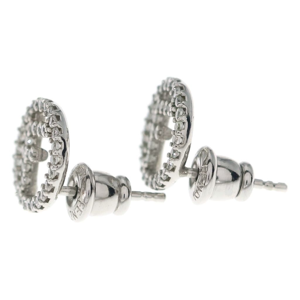 Fendi F's Line Stone Earrings Silver — view 3