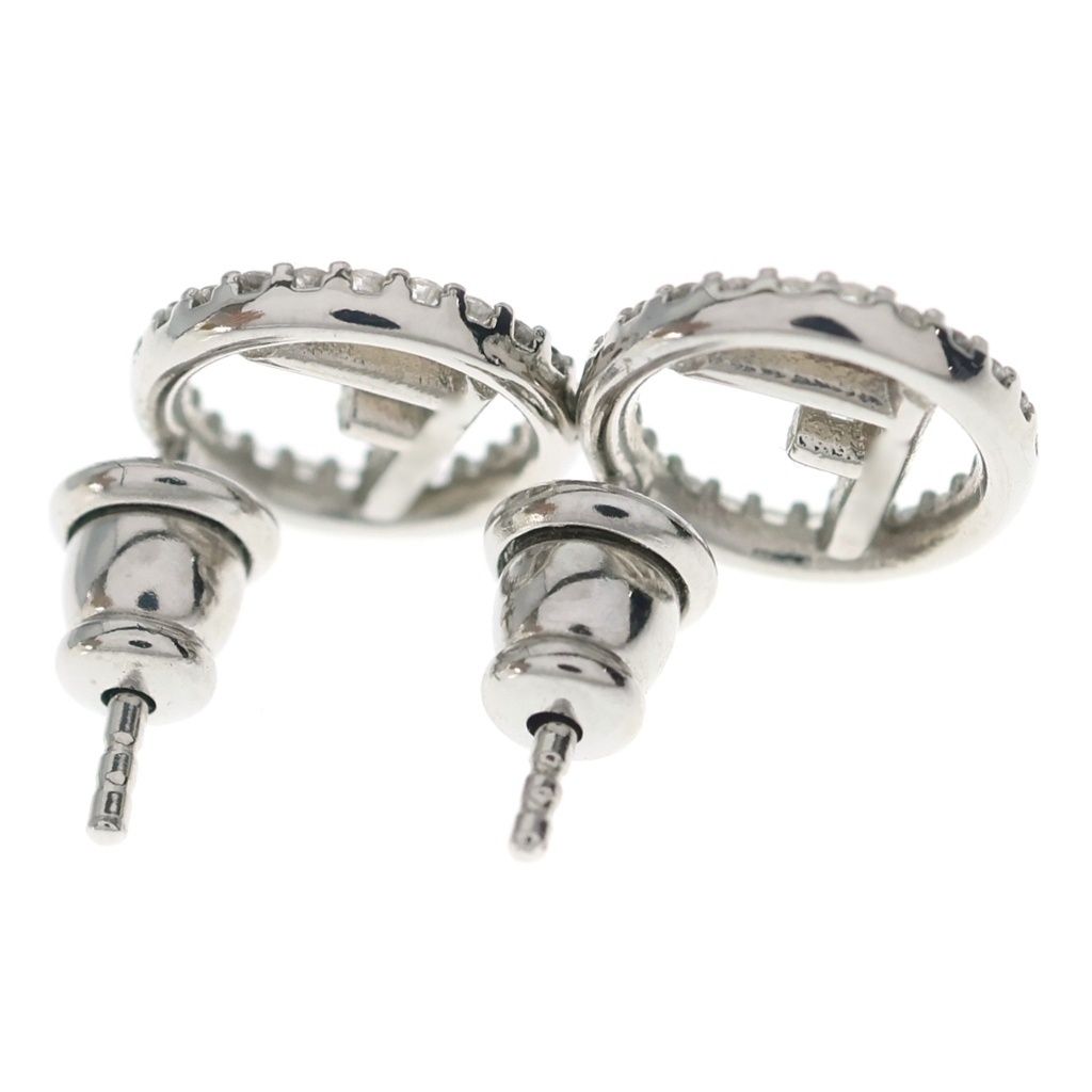Fendi F's Line Stone Earrings Silver — view 2