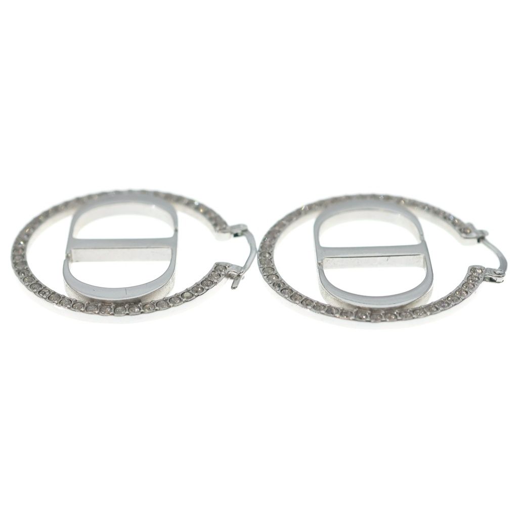 Dior Logo Line Stone Earrings Silver — view 3