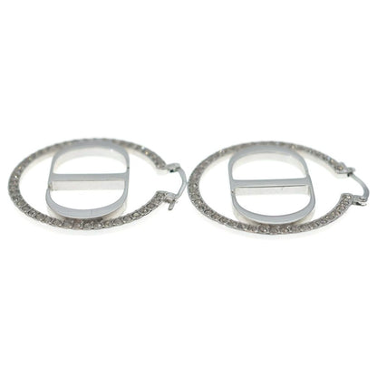 Dior Logo Line Stone Earrings Silver — view 3