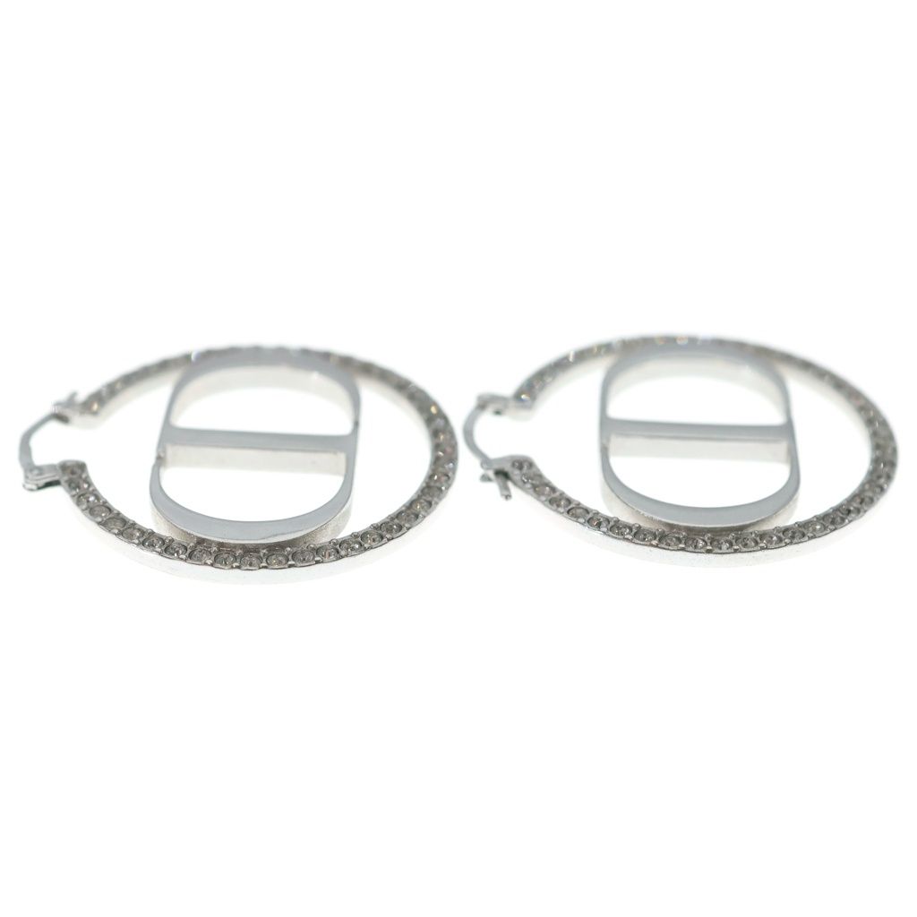 Dior Logo Line Stone Earrings Silver — view 4