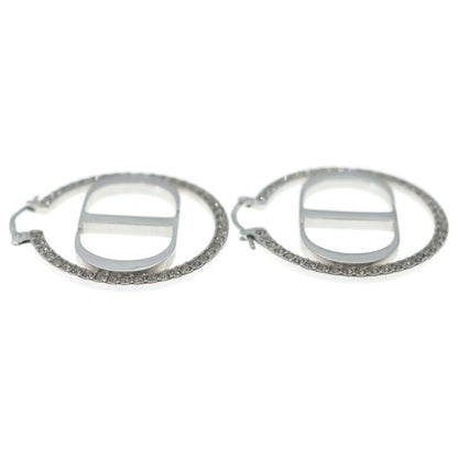 Dior Logo Line Stone Earrings Silver — view 4