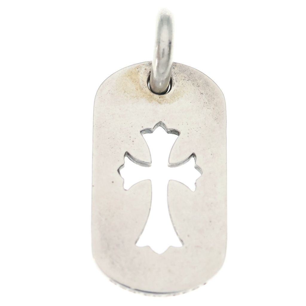 Chrome Hearts D Tag Sml CO Crs Cutout Cross Dog Tag Small Pendant Top Silver — view 2