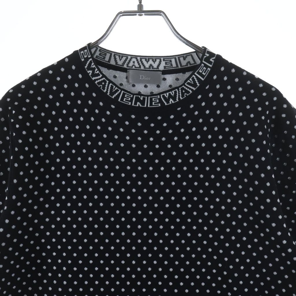 Dior Homme Newave New Wave Rib Logo Dot All Over Pattern Wool Short Sleeve Knit — view 3