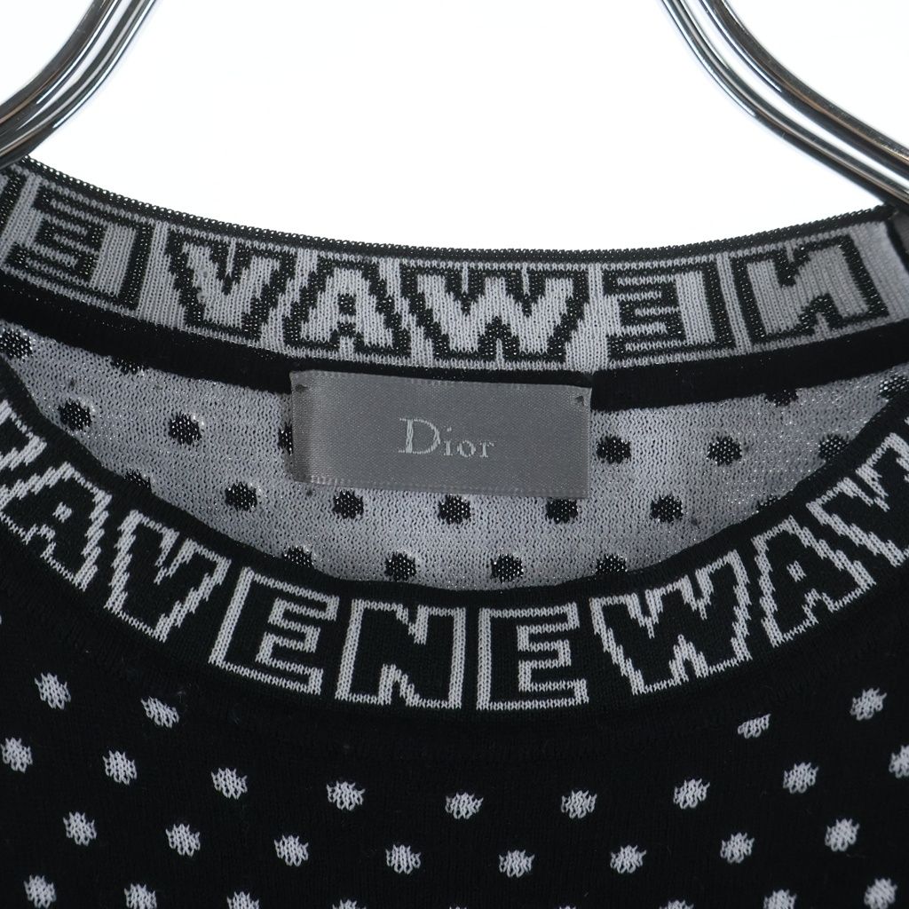 Dior Homme Newave New Wave Rib Logo Dot All Over Pattern Wool Short Sleeve Knit — view 7