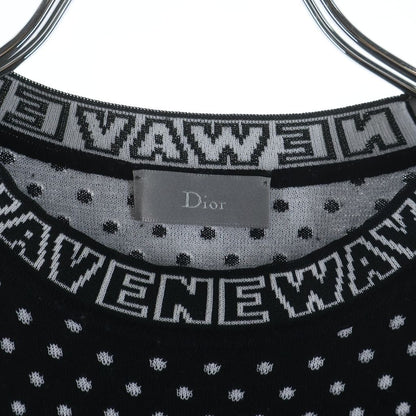 Dior Homme Newave New Wave Rib Logo Dot All Over Pattern Wool Short Sleeve Knit — view 7
