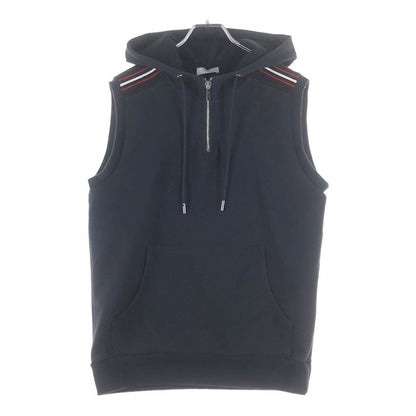 Dior Homme Half Zip Sleeveless Pullover Sweatshirt Hoodie Black