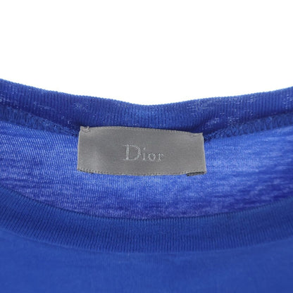 Dior Homme Newave Logo Print Crew Neck Short Sleeve T-Shirt Blue — view 7