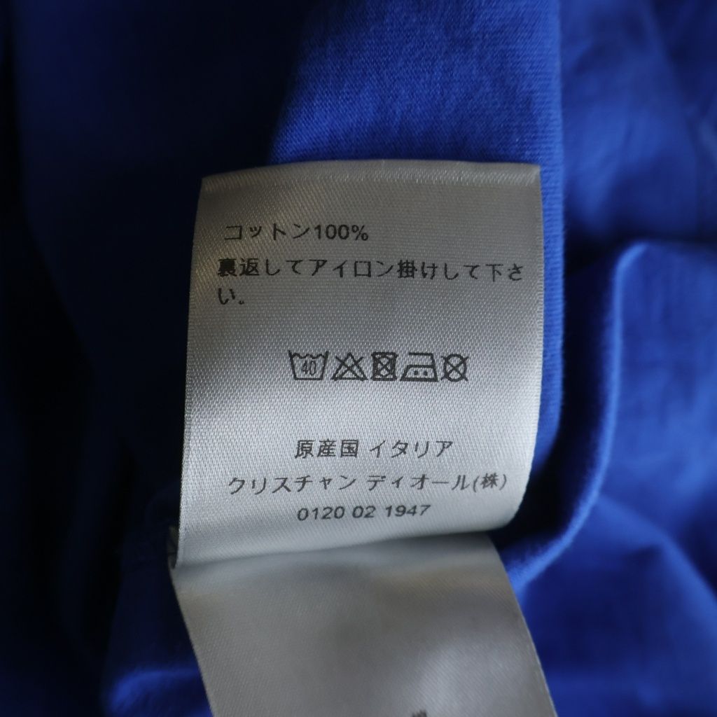 Dior Homme Newave Logo Print Crew Neck Short Sleeve T-Shirt Blue — view 8