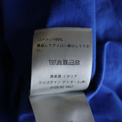 Dior Homme Newave Logo Print Crew Neck Short Sleeve T-Shirt Blue — view 8