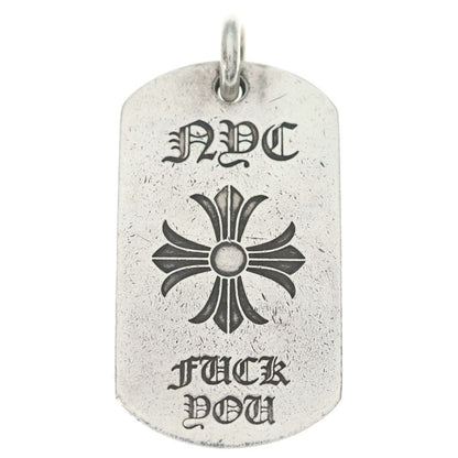 Chrome Hearts D Tag Lrg Nyc Limited Fuck You CH Plus Dog Tag Large Pendant Top