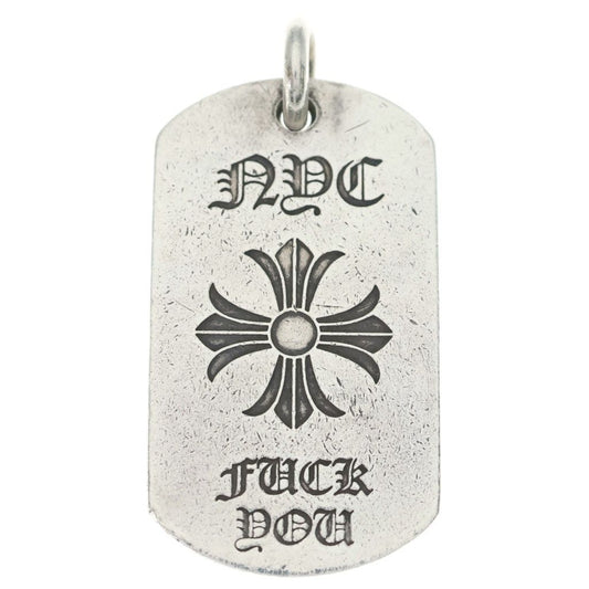 Chrome Hearts D Tag Lrg Nyc Limited Fuck You CH Plus Dog Tag Large Pendant Top