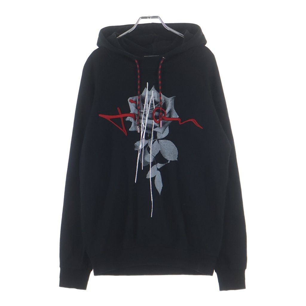 Dior Homme Rose Embroidery Rayon Bonding Pullover Hoodie Black