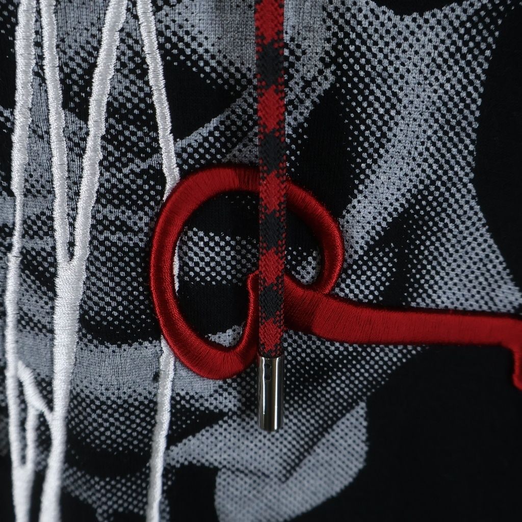 Dior Homme Rose Embroidery Rayon Bonding Pullover Hoodie Black — view 5