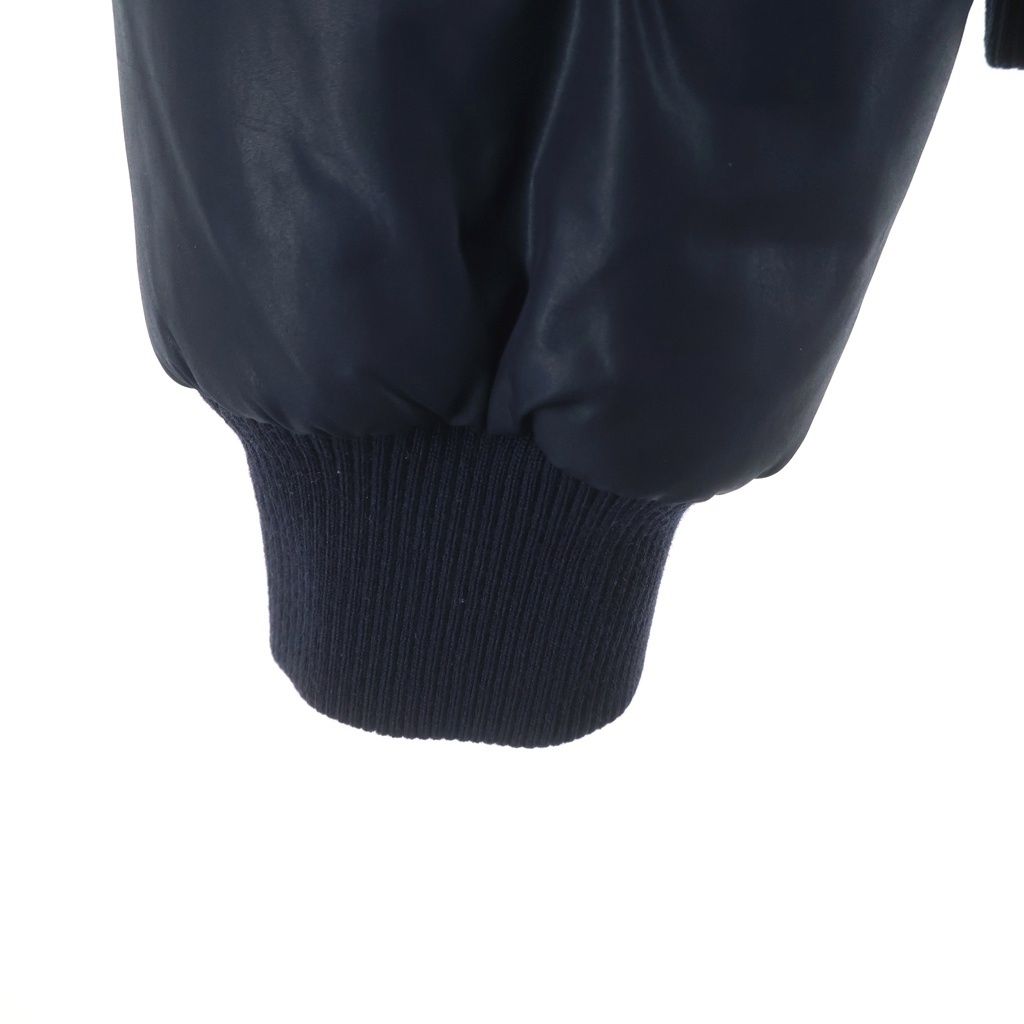 Dolce & Gabbana Lambskin Contrast Padding Hooded Jacket Navy — view 5