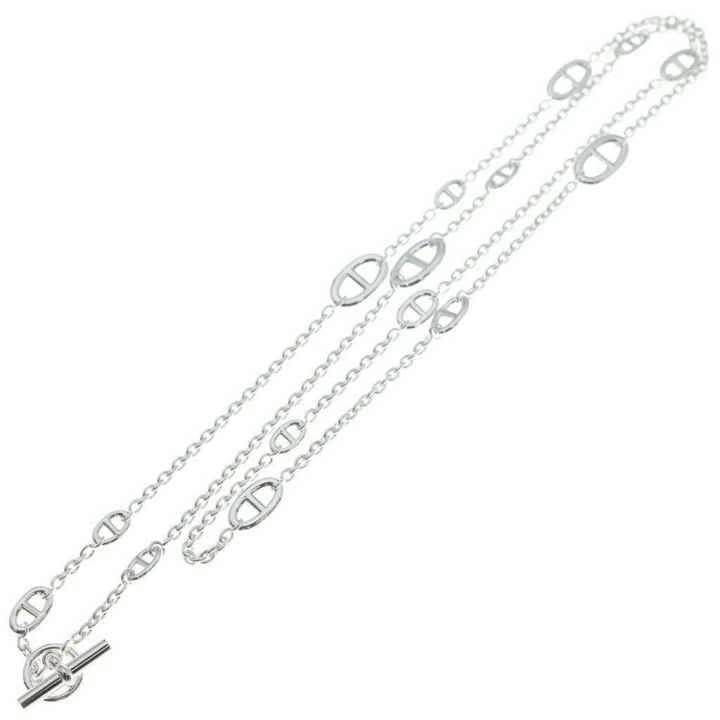 Hermes Chaine D'ancre Farandole Long Necklace Chain Silver — view 2