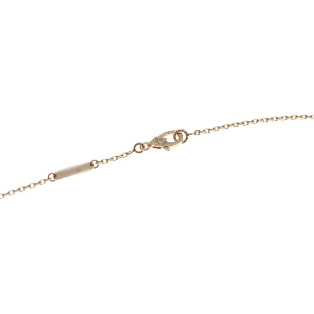 Van Cleef & Arpels Vintage Alhambra Diamond Necklace Pendant Chain Pink Gold — view 4