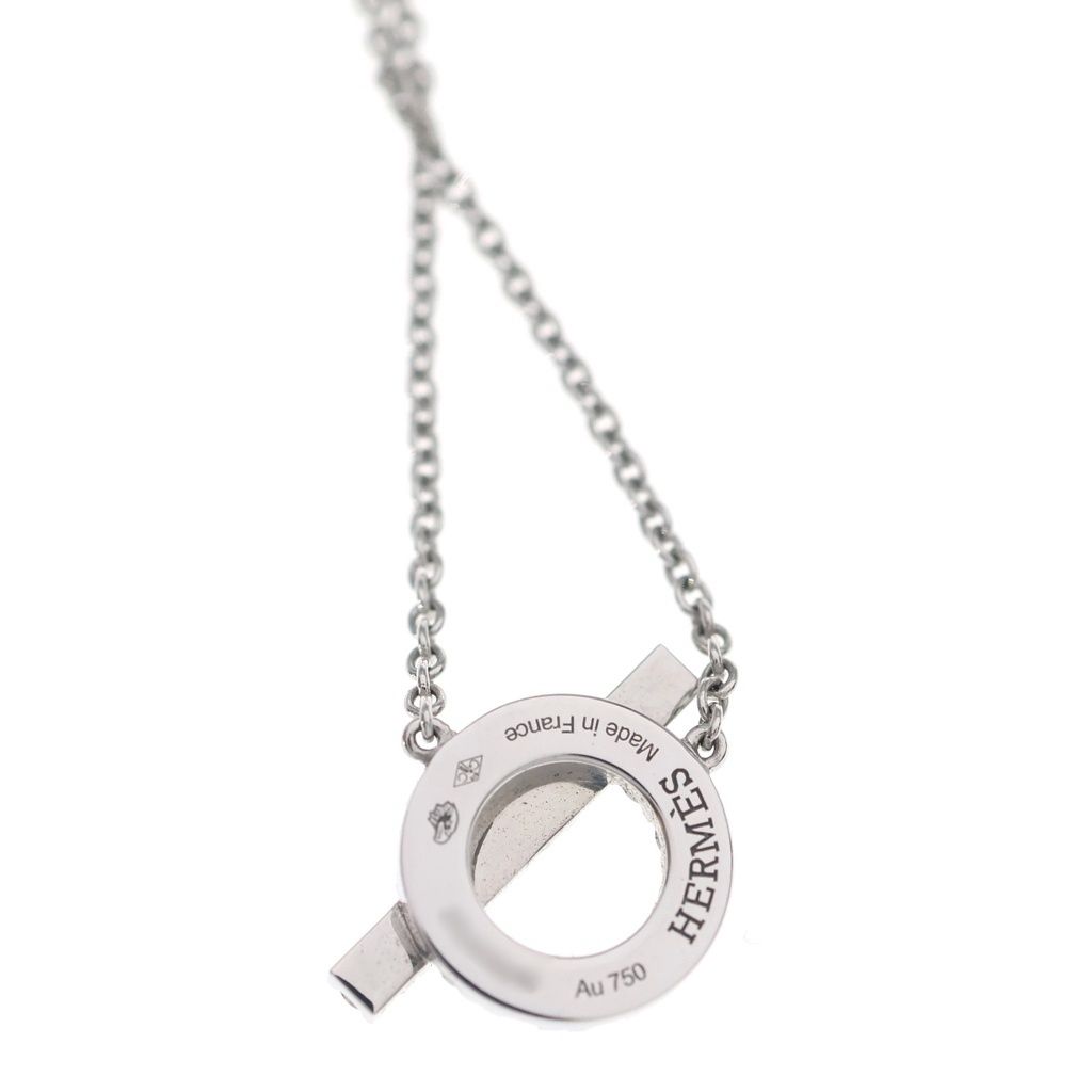 Hermes Finesse Diamond Necklace Pendant Chain Silver — view 5