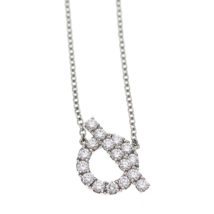 Hermes Finesse Diamond Necklace Pendant Chain Silver — view 3