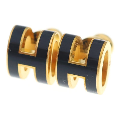 Hermes Pop Mini Pop Earrings Gold Black