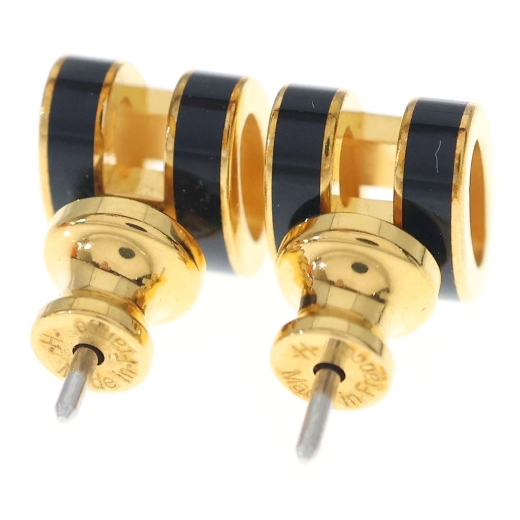 Hermes Pop Mini Pop Earrings Gold Black — view 2