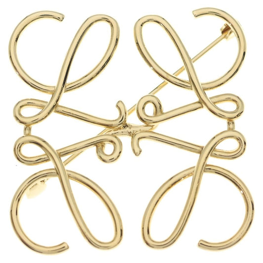 Loewe Anagram Brooch Pin Badge Gold