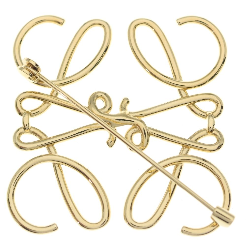 Loewe Anagram Brooch Pin Badge Gold — view 2