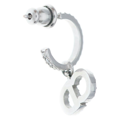 Dior Clair de Lune CD Logo Line Stone Earrings Silver Metal Crystal — view 2