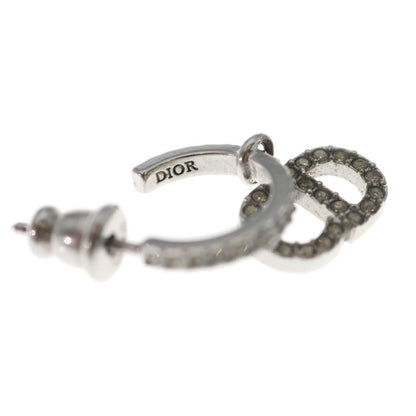 Dior Clair de Lune CD Logo Line Stone Earrings Silver Metal Crystal — view 5