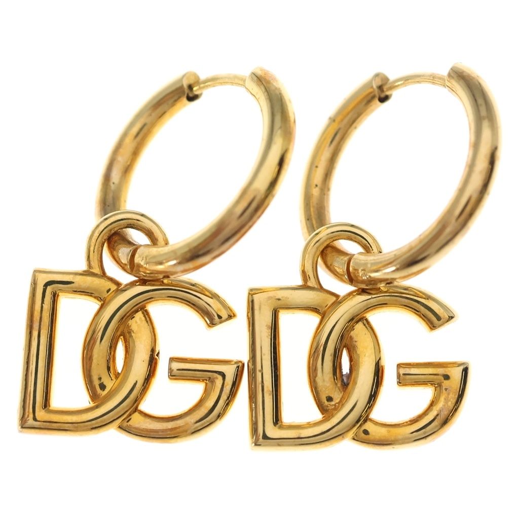Dolce & Gabbana DC Logo Hoop Earrings Gold Plated