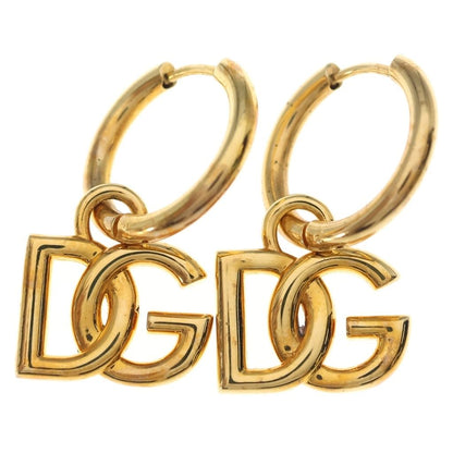 Dolce & Gabbana DC Logo Hoop Earrings Gold Plated